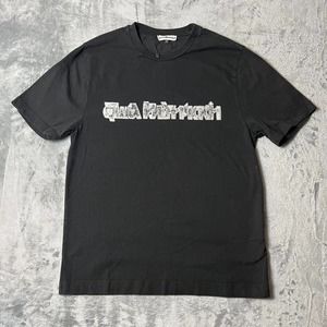 Gosha Rubchinskiy Shirt Mens Small Black Spell Out Logo Graphic Tee New